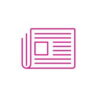 eps10 article vectoriel rose ou icône d'art de ligne de journal isolé sur fond blanc. presse ou symbole de contour de magazine dans un style moderne et plat simple pour la conception, le logo et l'application mobile de votre site Web