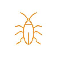 eps10 vecteur orange cafard bug ligne art icône isolé sur fond blanc. symbole de contour d'insecte de cafard dans un style moderne simple et plat pour la conception de votre site Web, votre logo et votre application mobile