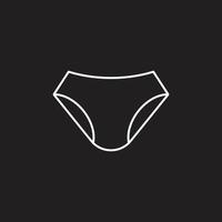 eps10 vecteur blanc icône d'art de ligne de sous-vêtements homme ou femme isolée sur fond noir. symbole de sous-vêtements pantalons culottes dans un style moderne et plat simple pour la conception, le logo et l'application mobile de votre site Web