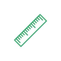 eps10 icône d'art de ligne de règle de mesure de vecteur vert isolé sur fond blanc. symbole de contour de longueur ou d'échelle dans un style moderne simple et plat pour la conception, le logo et l'application mobile de votre site Web