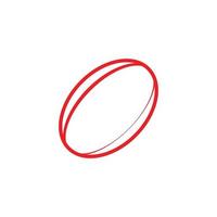 eps10 vecteur rouge ballon de rugby icône d'art abstrait isolé sur fond blanc. symbole de contour de balle de sport de rugby dans un style moderne simple et plat pour la conception de votre site Web, votre logo et votre application mobile
