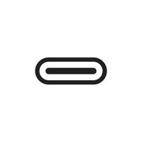 eps10 vecteur noir connecteur de port usb type c icône abstraite isolée sur fond blanc. symbole de câble de charge de type c dans un style moderne et plat simple pour la conception, le logo et l'application mobile de votre site Web