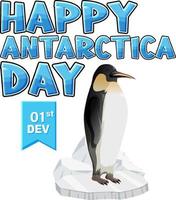 conception d'affiche joyeuse fête de l'antarctique vecteur