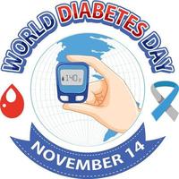 création du logo de la journée mondiale du diabète vecteur