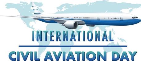 conception de bannière de la journée mondiale de l'aviation civile vecteur