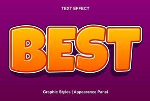 meilleur effet de texte avec un style 3d de couleur orange et modifiable vecteur