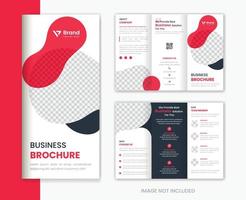 modèle de conception de brochure à trois volets organique d'entreprise rouge pour vecteur de profil d'entreprise