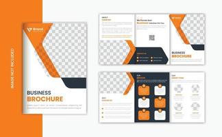 vecteur de modèle de conception de brochure a5 à trois volets d'entreprise orange
