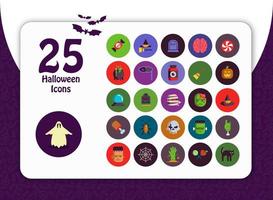 pack de 25 icônes d'halloween vecteur