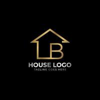 lettre minimaliste b logo de maison de luxe création vectorielle pour l'immobilier, la location de maison, l'agent immobilier vecteur