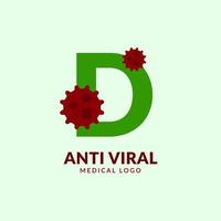 lettre d création de logo vectoriel antiviral médical et de soins de santé