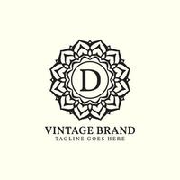création de logo vectoriel luxueux mandala vintage lettre d