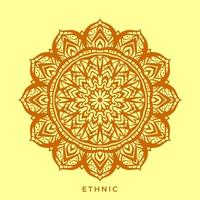 art de mandala ethnique décoration ronde élément de conception de vecteur symétrique