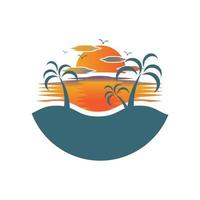 illustration de symbole de conception d'icône de logo de coucher du soleil vecteur