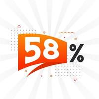 58 promotions de bannières marketing à prix réduits. Conception promotionnelle de 58 % des ventes. vecteur