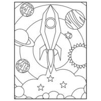 pages de livre de coloriage de l'espace pour les enfants vecteur