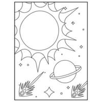 pages de livre de coloriage de l'espace pour les enfants vecteur