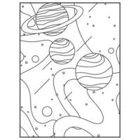 pages de livre de coloriage de l'espace pour les enfants vecteur