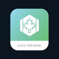 drapeau automne canada feuille érable bouton application mobile android et ios version glyphe vecteur