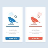 oiseau britannique petit moineau bleu et rouge télécharger et acheter maintenant modèle de carte de widget web vecteur