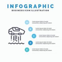 icône de ligne de technologie de voiture personnelle de voiture de vol stationnaire avec fond d'infographie de présentation en 5 étapes vecteur