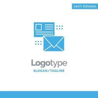 mailing conversation e-mails liste mail bleu solide logo modèle place pour slogan vecteur