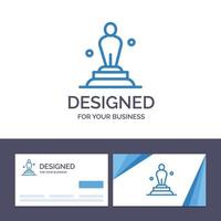 carte de visite créative et modèle de logo academy award oscar statue trophée illustration vectorielle