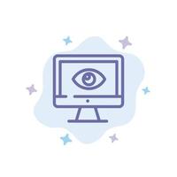surveiller la vidéo de surveillance de la confidentialité en ligne regarder l'icône bleue sur fond de nuage abstrait vecteur