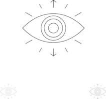 symbole de l'oeil membre de la société secrète jeu d'icônes de ligne noire audacieuse et mince vecteur