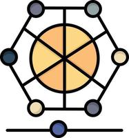 modèle de bannière d'icône vectorielle d'icône de couleur plate de données de langage d'apprentissage automatique vecteur