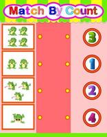compter et faire correspondre le dessin animé de grenouille, jeu éducatif de mathématiques pour les enfants vecteur