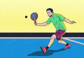 Homme jouant au padel tennis vecteur