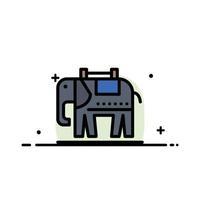 éléphant américain usa affaires ligne plate remplie icône vecteur modèle de bannière