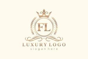 modèle de logo de luxe royal de lettre fl initiale dans l'art vectoriel pour le restaurant, la royauté, la boutique, le café, l'hôtel, l'héraldique, les bijoux, la mode et d'autres illustrations vectorielles.