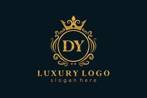 modèle de logo de luxe royal initial dy letter en art vectoriel pour restaurant, royauté, boutique, café, hôtel, héraldique, bijoux, mode et autres illustrations vectorielles.