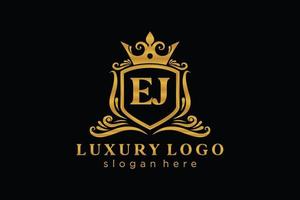 modèle initial de logo de luxe royal de lettre ej dans l'art vectoriel pour le restaurant, la royauté, la boutique, le café, l'hôtel, l'héraldique, les bijoux, la mode et d'autres illustrations vectorielles.