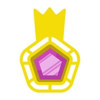 icône de dessin animé de gemme de jeu. récompenser l'amulette et l'interface des actifs. insignes de réalisation de bijoux et jeton de diamant. illustration vectorielle de dessin animé précieux trophée vecteur