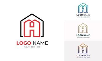 modèle de conception de logo de signe de maison de lettre h pour la société immobilière. vecteur