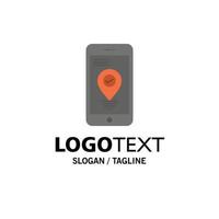 pointeur de localisation de navigation modèle de logo d'entreprise smartphone couleur plate vecteur