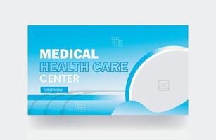 vignette de soins médicaux et modèle d'hôpital de couverture vidéo de bannière web vecteur
