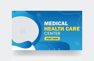 modèle de vignette de couverture de vidéo d'exercice de remise en forme de vignette de bannière de soins médicaux vecteur
