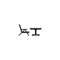 chaise et table logo modèle vecteur icône illustration
