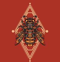 illustration vectorielle d'ornement d'abeille vecteur
