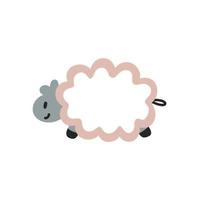 bébé hochets en bois mouton. Élément de décor neutre scandinave pour chambre de bébé boho. clipart minimaliste de douche de bébé pour nouveau-né vecteur