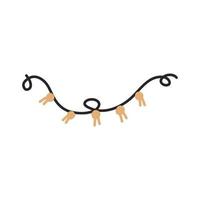 hochet suspendu naïf pour berceuse. Élément de décor neutre scandinave pour chambre de bébé boho. clipart minimaliste de douche de bébé pour nouveau-né vecteur