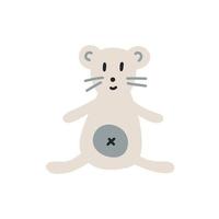 souris en peluche bohème. Élément de décor neutre scandinave pour chambre de bébé boho. clipart minimaliste de douche de bébé pour nouveau-né vecteur