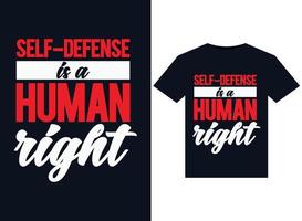 l'autodéfense est un droit de l'homme illustrations pour la conception de t-shirts prêts à imprimer vecteur