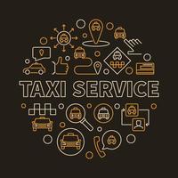 concept de vecteur de service de taxi illustration linéaire ronde