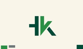 alphabet lettres initiales monogramme logo hk, kh, h et k vecteur