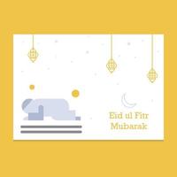 illustration de carte de voeux eid mubarak vecteur